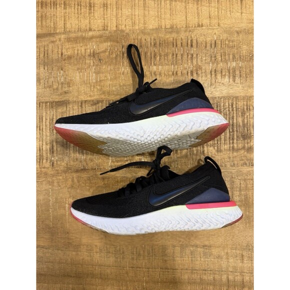 Nike Epic React Flyknit 2 Black Running Shoes Comfort BQ8927-003 Womens Size 9.5 - Picture 6 of 10